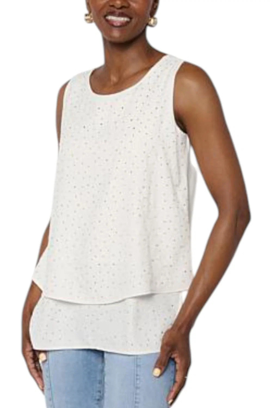 DG2 by Diane Gilman Women's Hotfix Easy Tank Porcelain - Plus